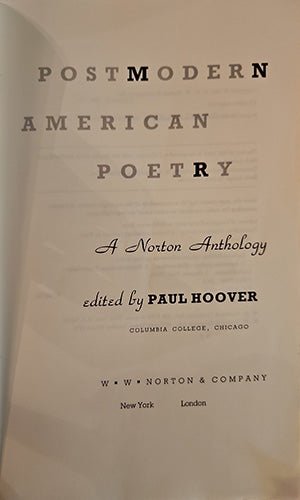 Title page of Postmodern American Poetry: A Norton Anthology, edited by Paul Hoover, W. W. Norton & Company.