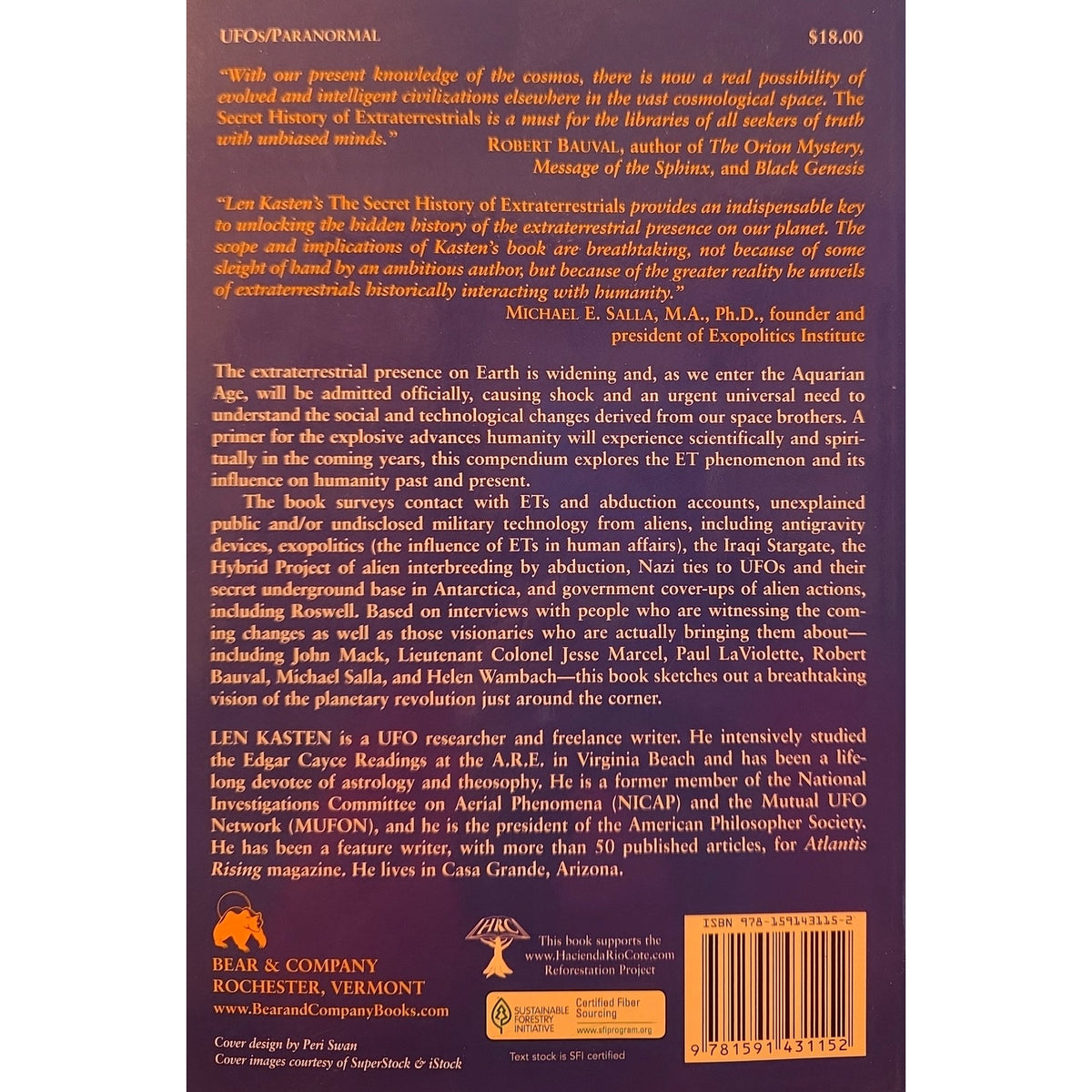 The Secret History of Extraterrestrials: Advanced Technology and the Coming New Race — Len Kasten — First Printing (2010)