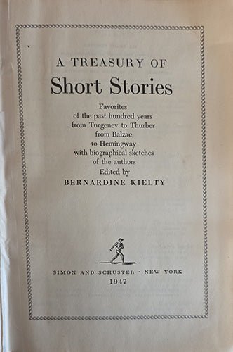 A Treasury of Short Stories — Bernardine Kielty, Simon & Schuster 1947 Hardcover – rare, vintage, or collectible item from Deb’s Book Paradise