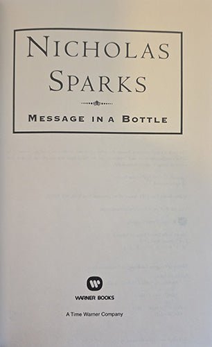 Message in a Bottle First Edition – rare, vintage, or collectible item from Deb’s Book Paradise