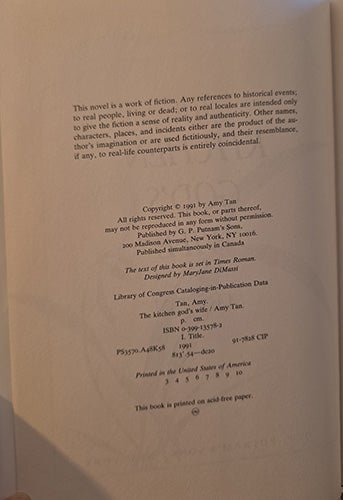 The Kitchen God’s Wife by Amy Tan – rare, vintage, or collectible item from Deb’s Book Paradise