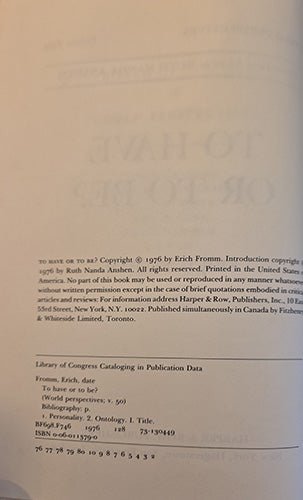 To Have or to Be – rare, vintage, or collectible item from Deb’s Book Paradise