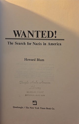 Wanted! the search for Nazis in America – rare, vintage, or collectible item from Deb’s Book Paradise