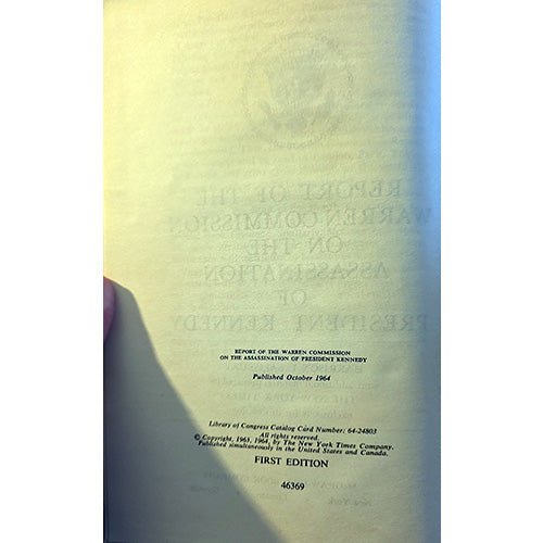 The Warren Commission Report (1964 First Edition) – rare, vintage, or collectible item from Deb’s Book Paradise