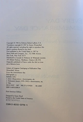 Simon Wiesenthal — Justice & Memory Two - Volume Collector’s Set – rare, vintage, or collectible item from Deb’s Book Paradise