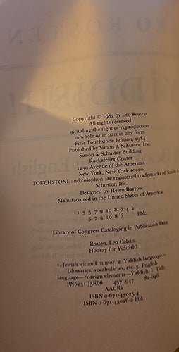 Hooray for Yiddish – rare, vintage, or collectible item from Deb’s Book Paradise